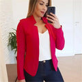 Autumn and winter new style elegant slim fit solid color casual professional small suit jacket top-belleandkai.com