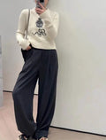 Advanced Round Neck Pullover Sweater Women's Autumn And Winter New Lazy Style Soft And Sticky Waist Knit Sweate-belleandkai.com