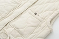 New women's versatile sleeveless stand up collar pocket decoration vest cotton vest loose shoulder jacket-belleandkai.com