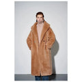 Top Quality New Teddy Coat Women, Luxury Genuine Fur 62% Alpaca 26% Wool 12% Silk, Winter Warm Long Teddy Coat Jacket for Women-belleandkai.com