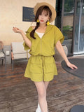 Plain Short Sets for Women 2 Pieces Tracksuit Hoodie Chic and Elegant Casual Summer Fashion 2025 Novelties Classic Woman Shorts-belleandkai.com