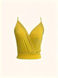 European and American Cross-border New Women's Clothing V-neck Camisole and Plant Print Shorts Set with Belt-belleandkai.com