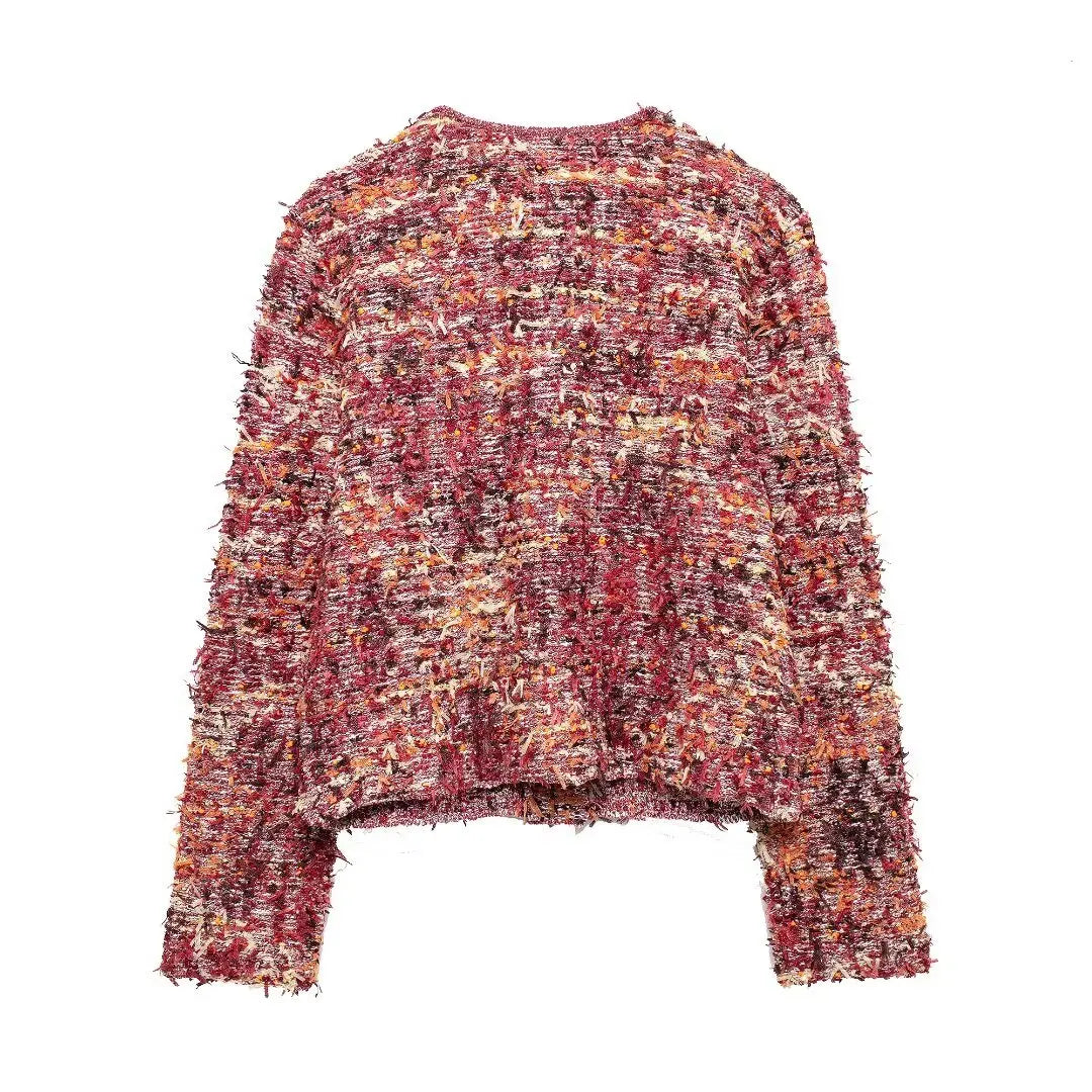 Autumn And Winter New Small Fragrant Style Sweet Loose Texture Single breasted Multi color Knitted Cardigan Women's Coat-belleandkai.com