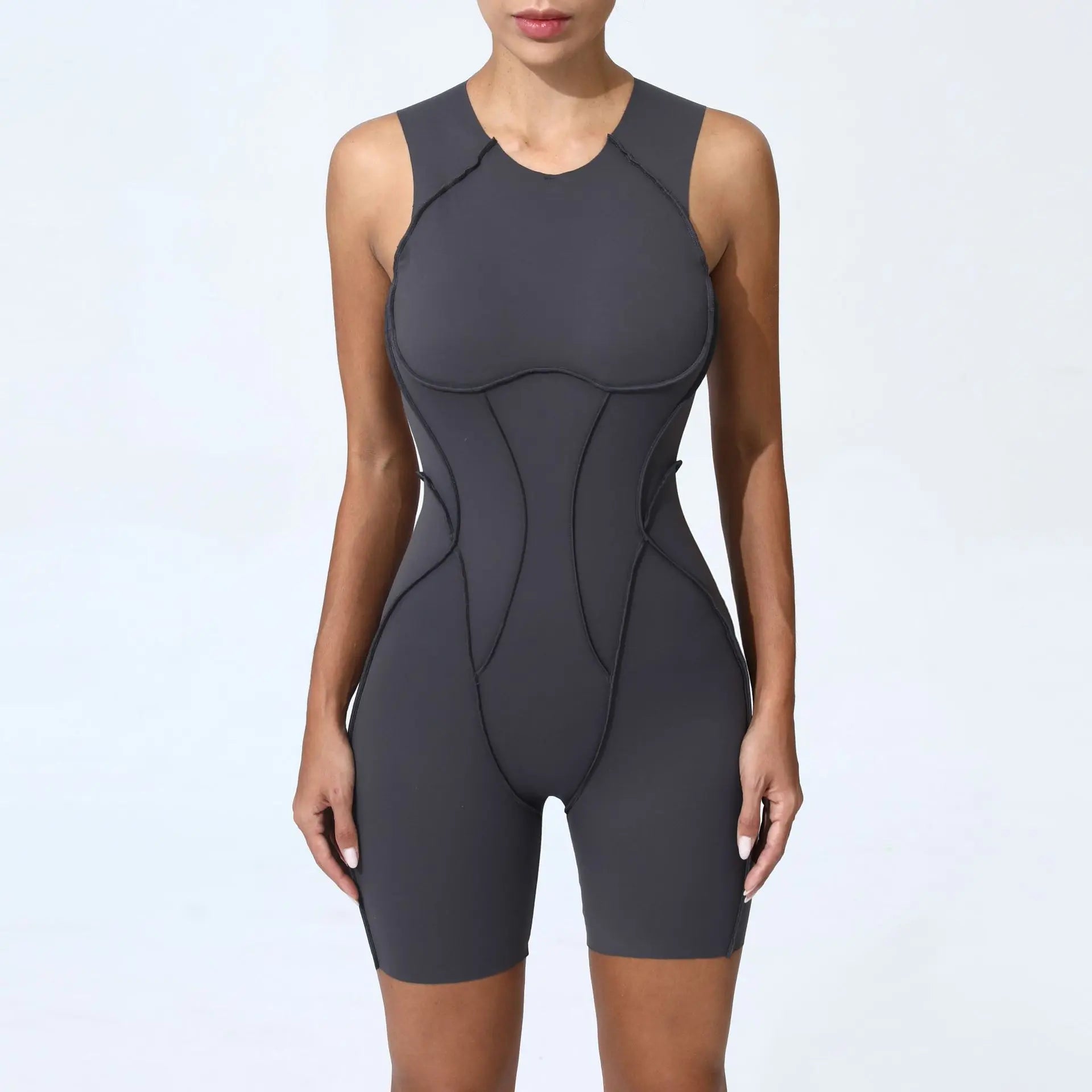 Women Tracksuit Sports Overalls Padding Sporty Jumpsuit Sportswear Woman Gym Set Sleeveless Yoga Clothing Suit for Fitness Set-belleandkai.com