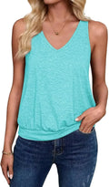 Summer Women's V-Neck Sleeveless Top Casual Vest Fashionable Trendy Tank Top Polyester Blend Fabric No Decoration-belleandkai.com