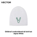 VECTOR Children's Embroidered Ski Knitted Hat Solid Color for Warmth, Warmth, Comfort, and Skin Friendly Trend Versatile-belleandkai.com