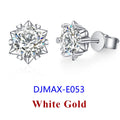 DJMAX 0.5-2ct Moissanite Diamond Stud Earrings for Women Original 925 Sterling Silver Lady's Moissanite Earring New 2025-belleandkai.com