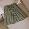 2024 Women Cotton Shorts,Summer Casual Solid Two Pockets shorts high waist loose shorts for girls Soft Cool female shorts-belleandkai.com