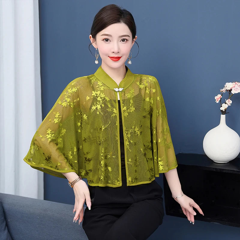 Cloak Summer Capes Ponchos Coats Fashion Clothes Women Clothing Tops Streetwear Party Vintage Casual Elegant Outerwear-belleandkai.com