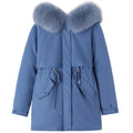 Women Parka Fashion Long Coat Wool Liner Hooded Parkas 2023 New Winter Jacket Slim with Fur Collar Warm Snow Wear Padded Clothes-belleandkai.com