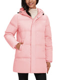 TACVASEN Winter Quilted Duck Feather Down Jackets Womens Padded Puffer Warm Hooded Long Coats Thermal Waterproof Thick Outerwear-belleandkai.com