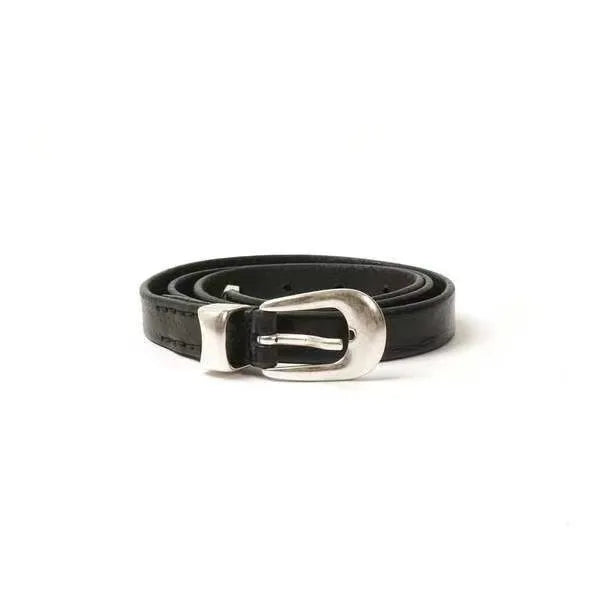 Momoluna Women Buckled Leather Belt Black 2 Cm Belt-belleandkai.com