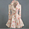 2025 Spring Autumn Women Trench New Flower Coat Medium and Long Windbreaker with Large Collar Women's Clothing-belleandkai.com