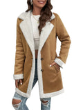 Vintage Suede Woolen Overcoats Women Loose Laple Thicken Long Sleeve Female Coats 2024 Autumn Winter Fashion Lady Outerwears-belleandkai.com