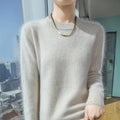 Autumn Winter Half-High-Necked Mink Cashmere Sweater Women's Pullover Loose Large Size Knitted Bottoming Shirt Thickened Warm-belleandkai.com