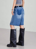 American Retro Style Five-Piece Denim Shorts for Women - Summer Spring 2025 Collection - High-Waisted  Loose-Fitting  Slimming-belleandkai.com