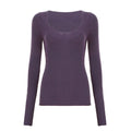 IAMHOTTY Basic Sweater Pullover Purple Solid Color Slim-fitting V-neck Knitted Top Fall Winter Retro Knitwear Casual Streetwear-belleandkai.com