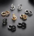 1 Pair/9 Pairs Non-Piercing Earrings Stainless Steel Clip On Hoop Earrings For Men Women Paved CZ Ear Clip Earrings Set-belleandkai.com