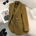 Luxury Brand Blazers Women Clothing Autumn Winter Jacket Button Office Ladies Coat Design Jacket Long Sleeve Outerwear Suits New-belleandkai.com