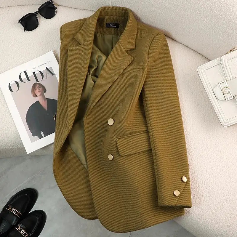 Luxury Brand Blazers Women Clothing Autumn Winter Jacket Button Office Ladies Coat Design Jacket Long Sleeve Outerwear Suits New-belleandkai.com
