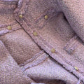 Purple Tweed Jacket Women Vintage O-Neck Metal Single Breasted Cropped Coat Autumn Winter Korean Style Elegant Jackets for Women-belleandkai.com