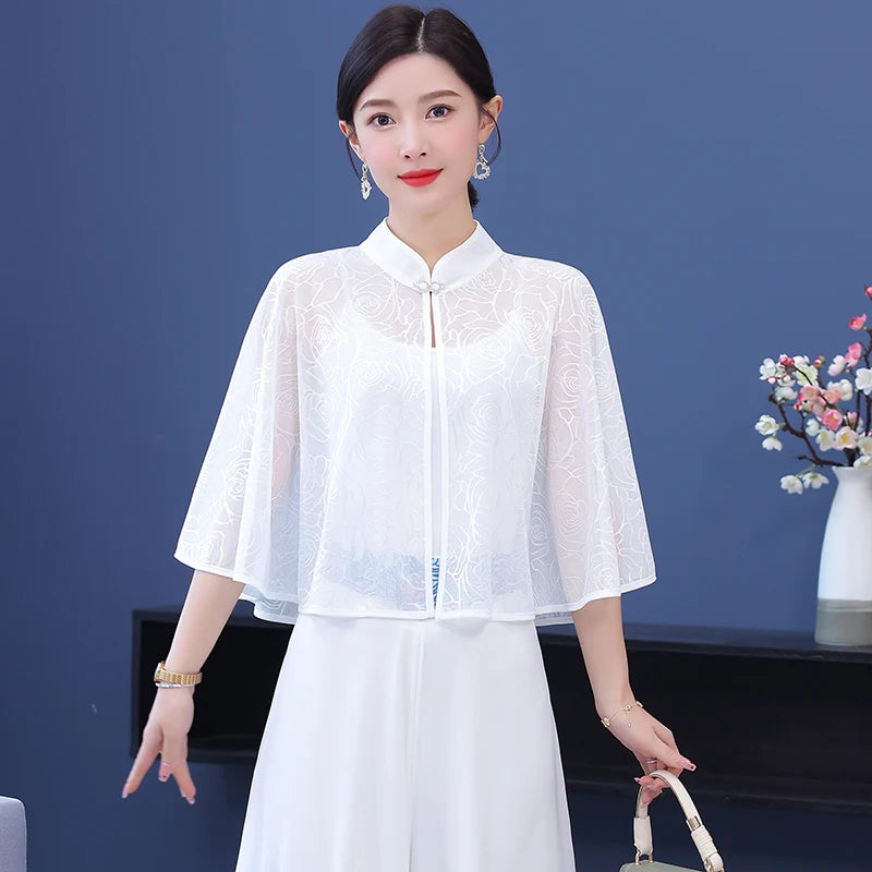 Cloak Summer Capes Ponchos Coats Fashion Clothes Women Clothing Tops Streetwear Party Vintage Casual Elegant Outerwear-belleandkai.com