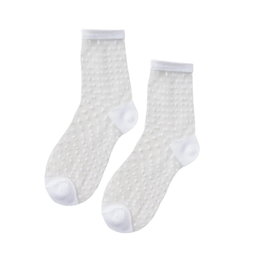 Women's Summer Socks Thin & Breathable Ankle Socks | Striped/Transparent/Plaid/Dots Pattern, Casual Socks for Women (10Pair)-belleandkai.com