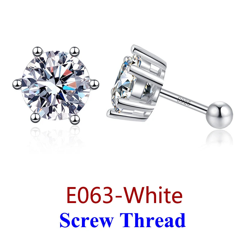 DJMAX 0.5-2ct Moissanite Diamond Stud Earrings for Women Original 925 Sterling Silver Lady's Moissanite Earring New 2025-belleandkai.com