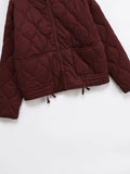 BSK&TRAF2025 Autumn New Collection Women's Simple Series Multi color Selection Stand up Collar Quilted Warm Cotton Jacket Coat-belleandkai.com