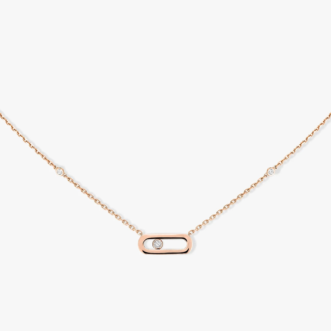 925 sterling silver classic fashionable mobile three diamond women's necklace. Holiday gifts-belleandkai.com
