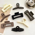 Simple Frosted Shark Hair Claws Candy Color No Slip Large Square Cross Shaped Jaw Clip For Women Girls Thin Thick Long Hair-belleandkai.com