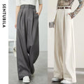High Waist Baggy Pant Women Full Length Straight Loose Casual Trousers Spring Elegant Wide Leg Pant-belleandkai.com