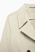 TRAF Women Autumn 2024 New Fashion Short Jacket Coat Chic Lapel Casual Double-breasted All-match Thin Coat Outerwear Mujer-belleandkai.com