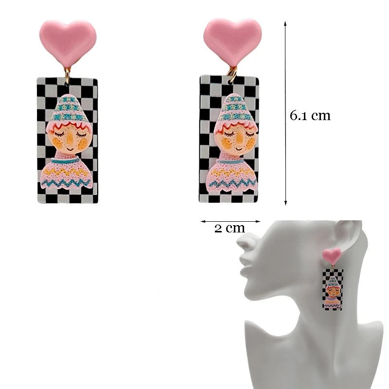Top Sale Fashion Colourful Dangle Earrings for Women Accessories Stud Earring Y2K Pendientes New In Resin Earings-belleandkai.com