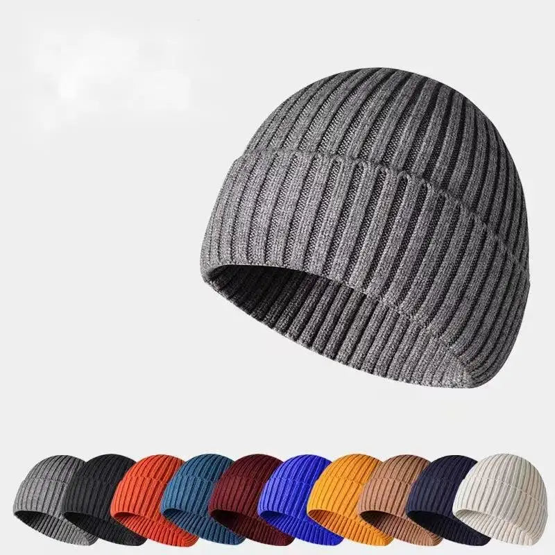 Winter Yarn Knitted Fabric Keep Warm Think Hat For Adult Unisex Skullies & Beanies-belleandkai.com
