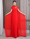 Elegant Chinese Style Cheongsam Evening Gown with Shawl for Women Stage Performance Costume New Hot Sale Of The Season Trend Mod-belleandkai.com