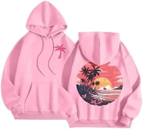 Fashionable Sporty Hoodie Casual Shoulder-Length Sleeve Printed Comfortable Polyester Women's Sweatshirt Trendy Streetwear-belleandkai.com