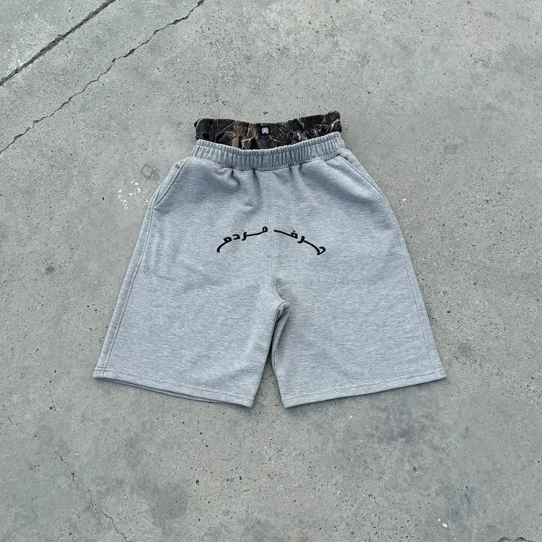 Y2K Double Waist Shorts Popular Trendy Brand New Embroidery Pattern Casual Shorts Women Harajuku Hip Hop Oversize Sports Shorts-belleandkai.com