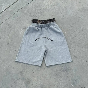 Y2K Double Waist Shorts Popular Trendy Brand New Embroidery Pattern Casual Shorts Women Harajuku Hip Hop Oversize Sports Shorts-belleandkai.com