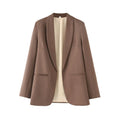 TRZA Women's Fashion Front Open Blazer Coat Long Sleeve Office Wear with Welt Pockets Chic Female Outerwear Top-belleandkai.com
