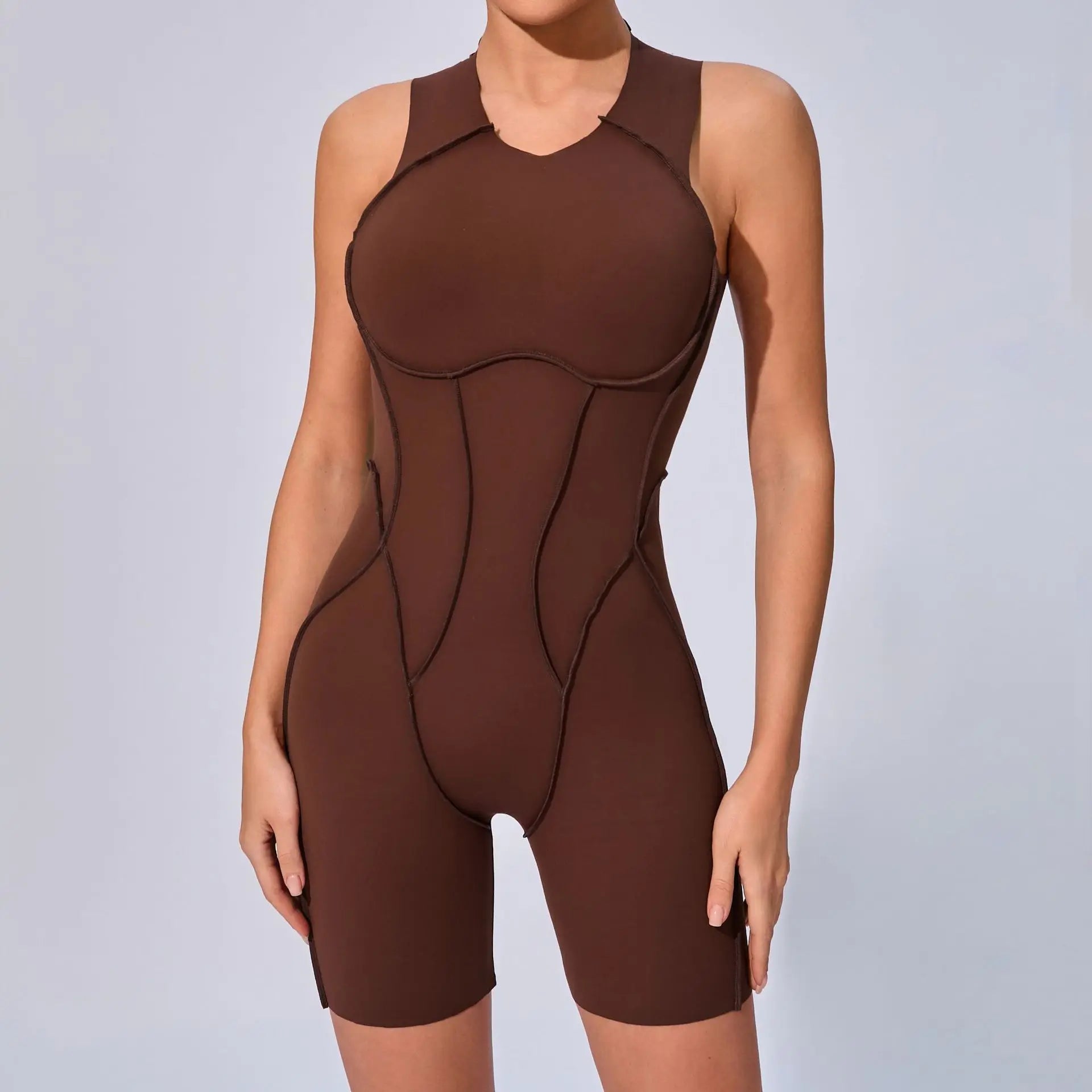Women Tracksuit Sports Overalls Padding Sporty Jumpsuit Sportswear Woman Gym Set Sleeveless Yoga Clothing Suit for Fitness Set-belleandkai.com