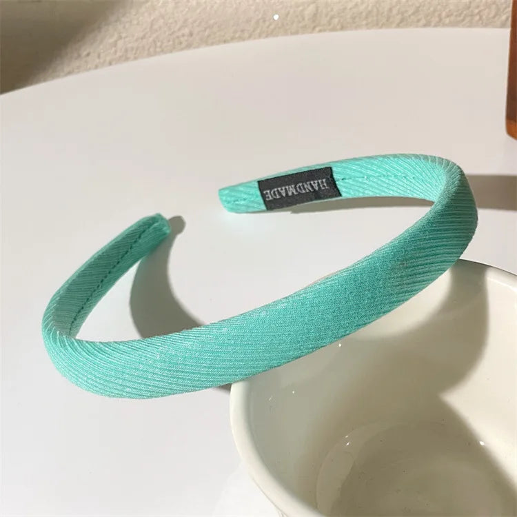 New Korean Simple Striped Solid Color Hair Band for Women's Sweet Versatile Face Washing Headband Girls Hair Accessories-belleandkai.com
