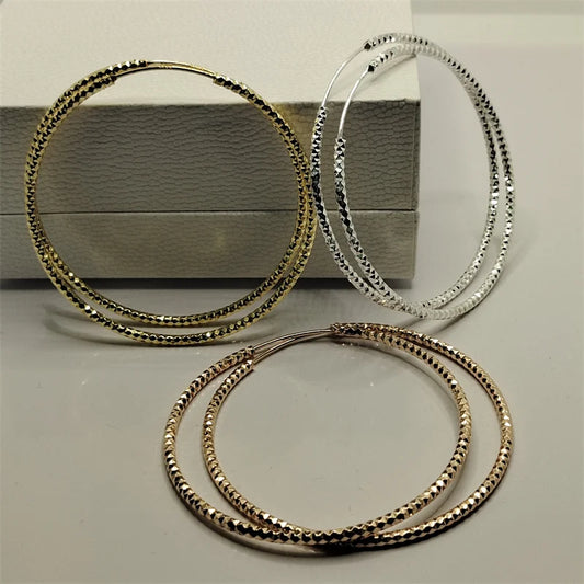 Somilia -925 Sterling Silver Round Earrings for Women Large Circle Piercing Rose Gold Hoop Earring Dropship Suppliers With Gife-belleandkai.com
