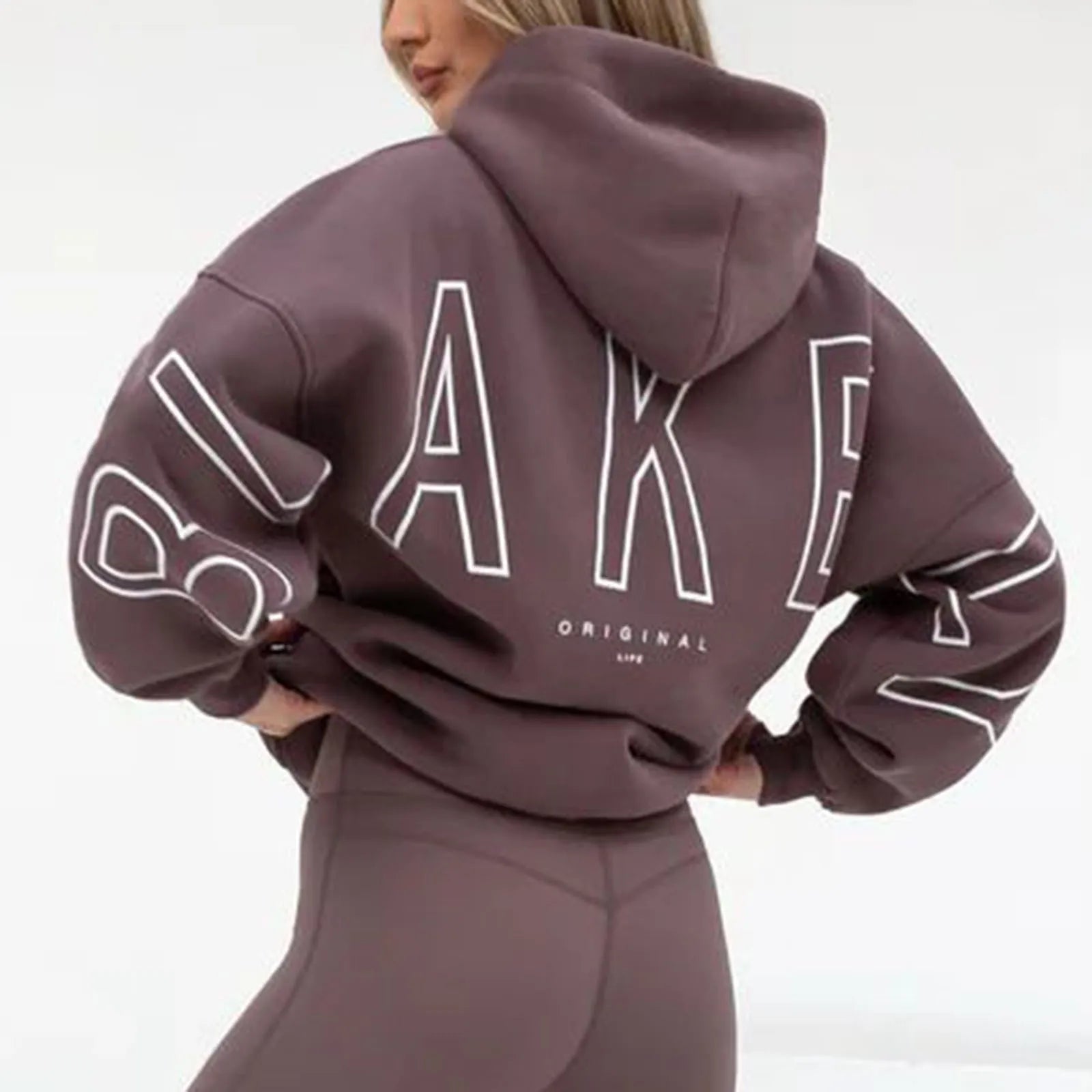Classic Solid Color Simple Lazy Style Basic Hoodies For Men And Women Letter Printed Soft Sports Pullover Sweatshirt-belleandkai.com