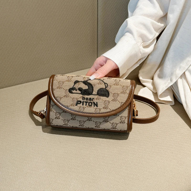 Beibao New Fashionable Cylindrical Bag Women's Shoulder Bag Embroidered Canvas Women's Bag Crossbody Bag Texture Small Bag-belleandkai.com