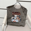 1 PC Fashion Japanese Harajuku Style Nylon Waterproof Handbag Embroidered Shopping Bag Hand-held Women's Shoulder Bag All-match-belleandkai.com