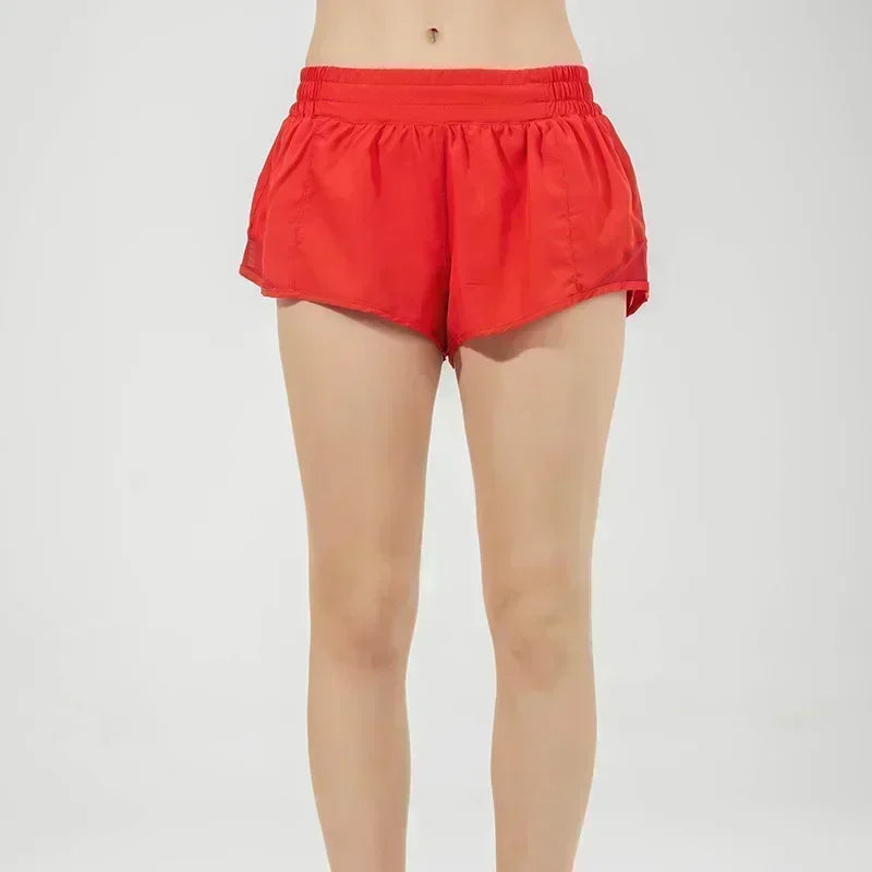Lemon Women Hotty Hot Yoga Shorts Micro-elastic Low-rise Athletic Short With Liner Workout Running Sport Tummy Control Shorts-belleandkai.com