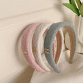 French Sweet Woven Headband for Women Elegant Knit Hair Accessories Pink Headbands Sweet Girl Wide Edge Hair Bands-belleandkai.com