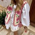 European and American Style 2024 Spring and Summer Women's New Fashionable and Versatile Round Neck Sleeveless Embroidered Vest-belleandkai.com