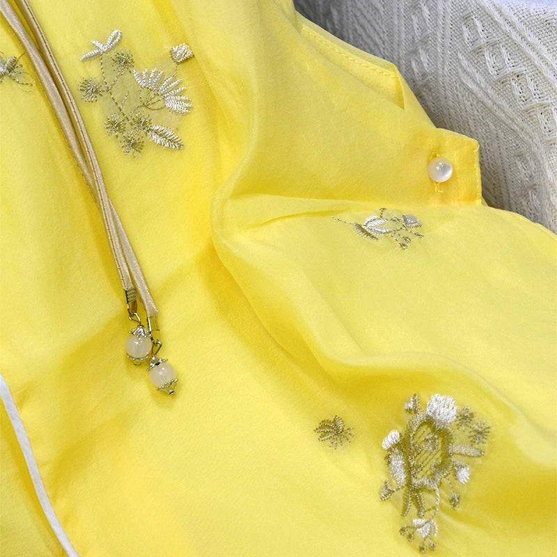 Chinese Style Embroidered Vest Fashion Vest Coat Temperament Vintage Women's Clothing Summer Sleeveless Top-belleandkai.com